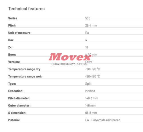 Nhông nhựa 2 mảnh series 550 - P152704 3 6